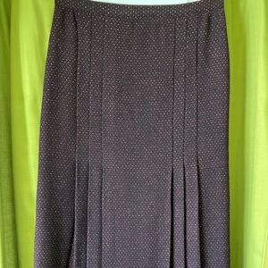 Vintage Midi Pleated Wool Skirt, Size 14